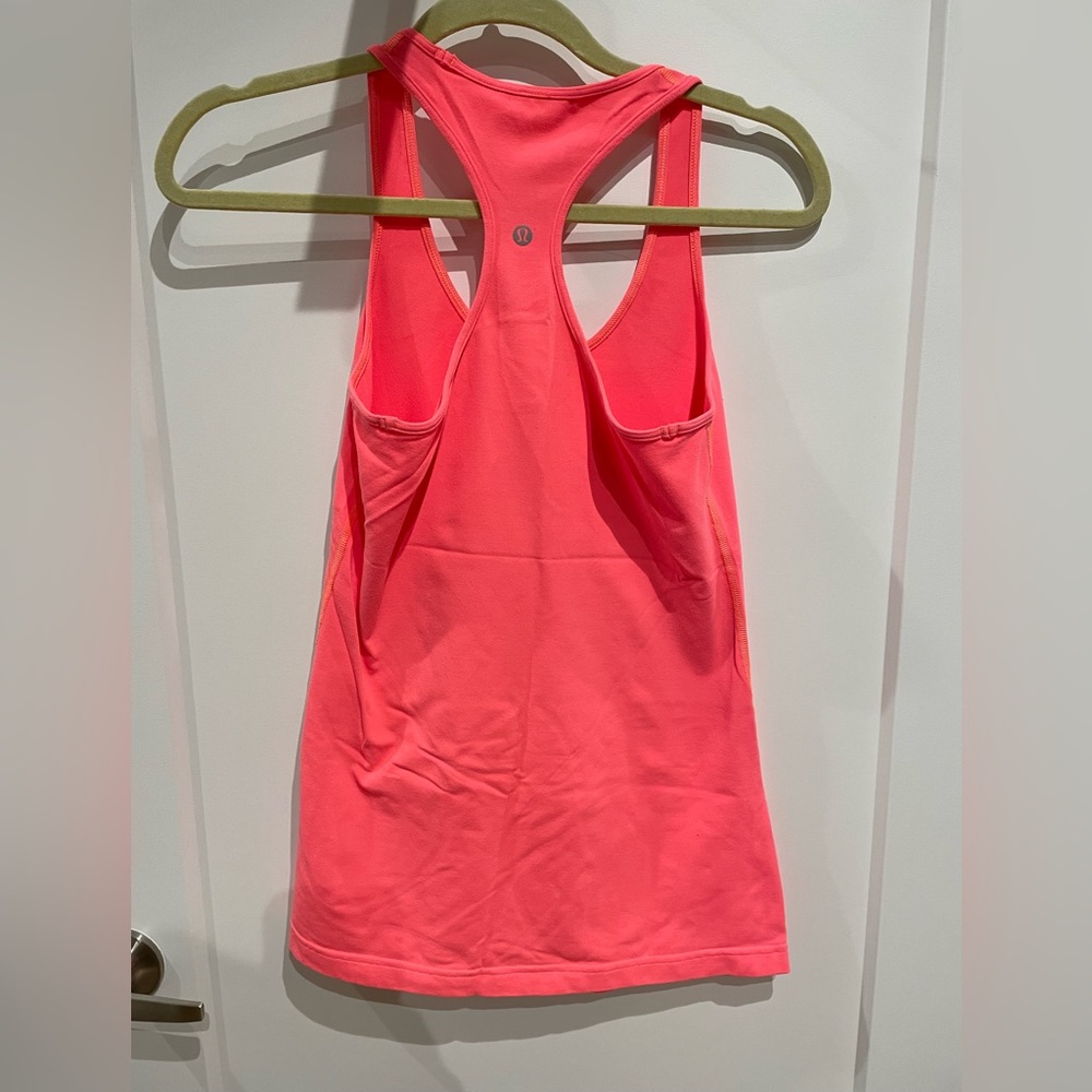 Lululemon Cool racer back tank - highlighter pink/orange color. Size 6 or 8.